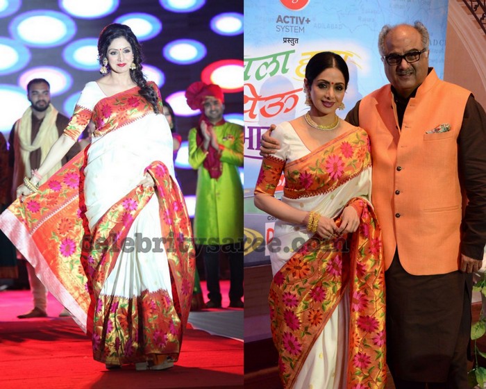 Dual Elegance: Sridevi Vijaykumar's Captivating Transformation in South  Indian Tradition & Peach Chiffon Glam - Sareeing.com