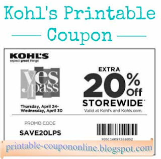 Free Printable Kohls Coupons