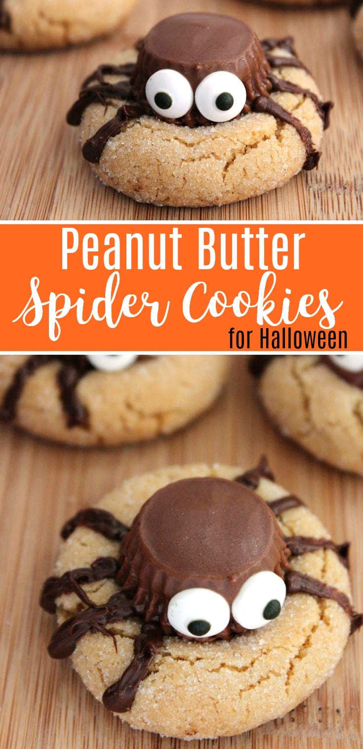 Halloween Peanut Butter Spider Cookies Recipe #halloween Halloween Peanut Butter Spider Cookies Recipe