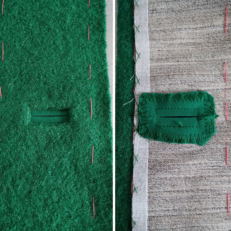 How to make faced bound buttonholes Como fazer casas de botão