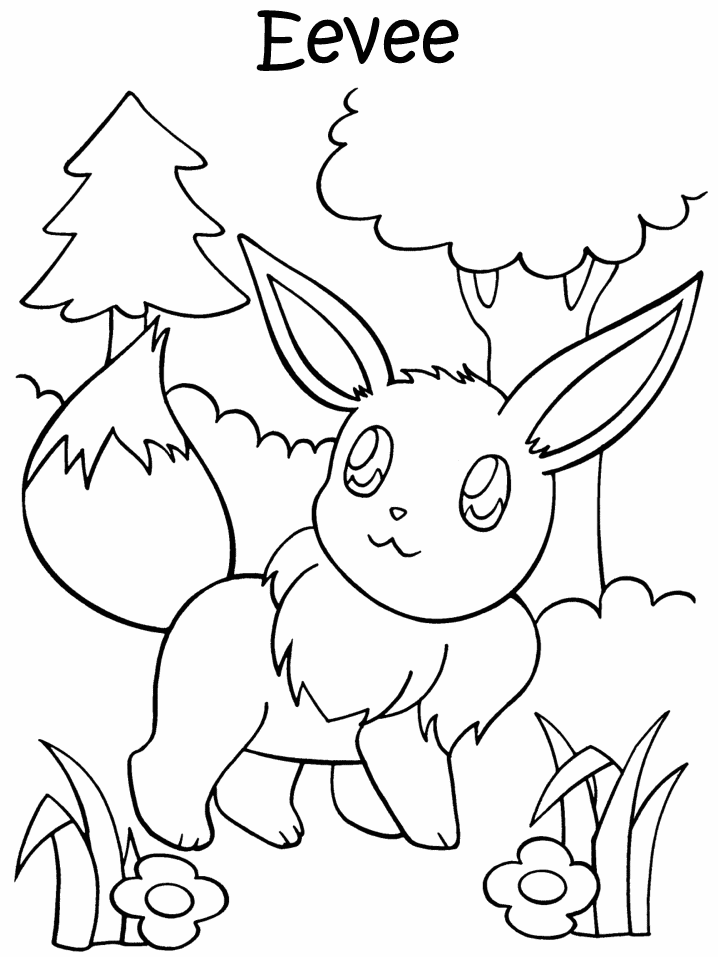 Desenhos de Pokemon Eevee 2 para Colorir e Imprimir 
