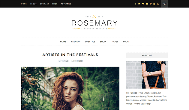 Rosemary - Minimal & Responsive Blogger Template