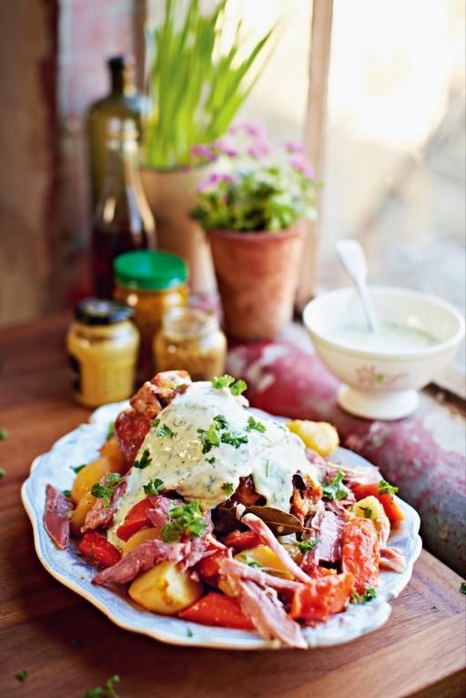 What's for Dinner Ham Hocks Pot Roast with Parsley Sauce