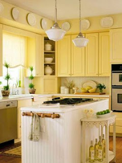 yellow kitchen cabinet