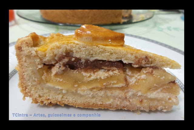 torta doce; sobremesa com maçã; cream cheese e maçãs; TORTA DE MAÇÃ