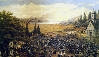 A painting of the deportation of the Acadians by George Craig 