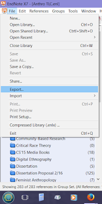 Export EndNote bibliographies