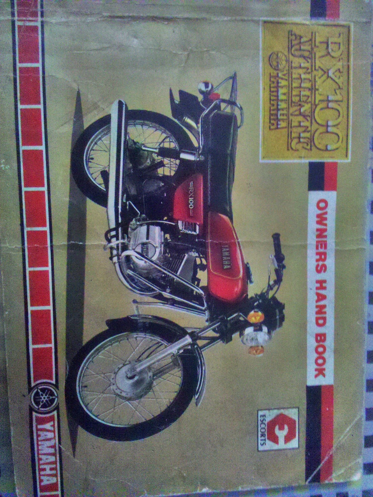 Rare Motorcycle Yamaha rx 100 Owners manual