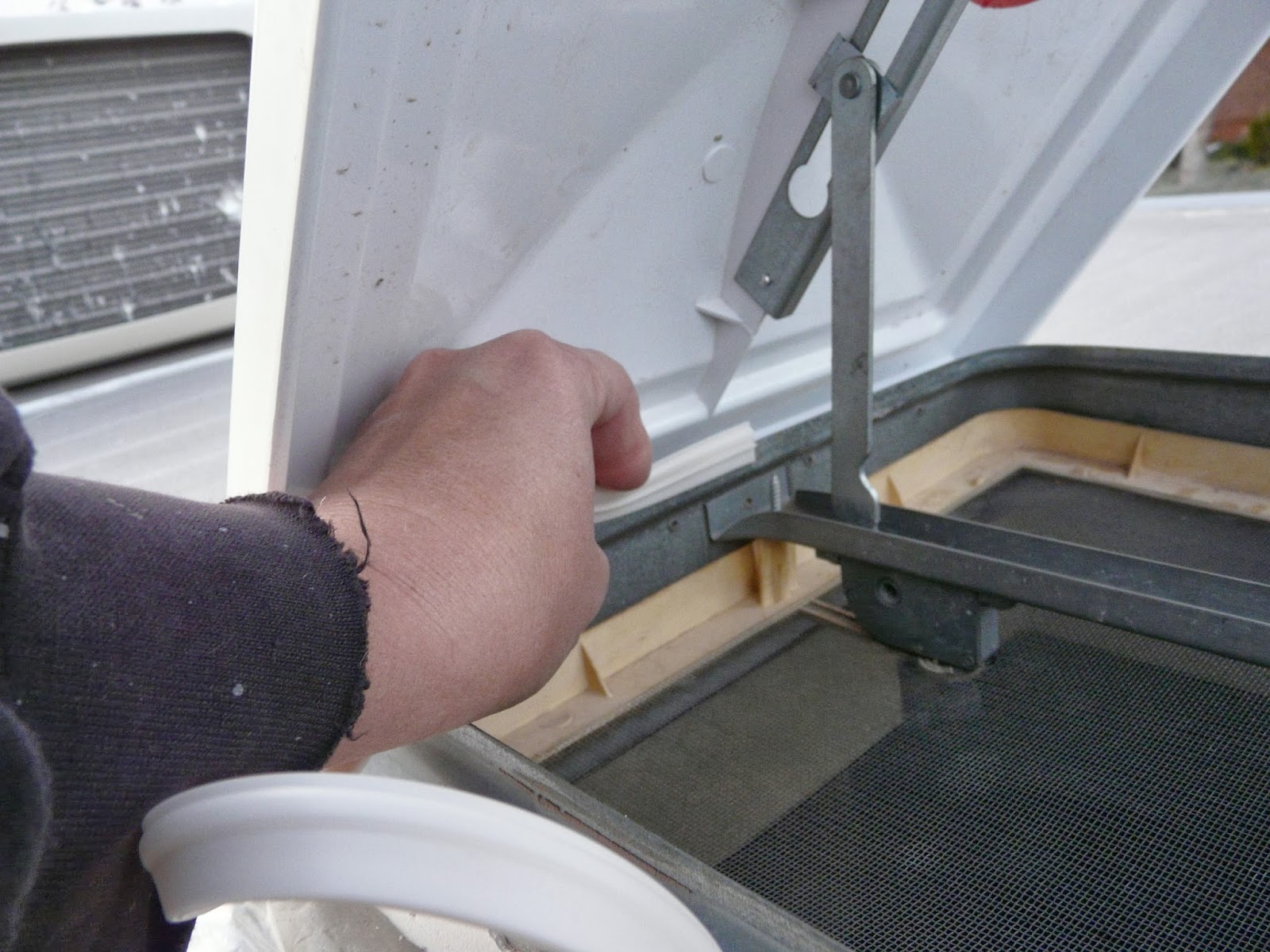 The "Secret" is Gratitude Fixing Leaks on RV or Trailer Roof Vents