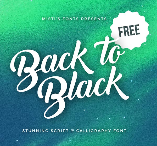 Download Gratis 10 Script Font terbaru 2016 - Back To Black Free Font