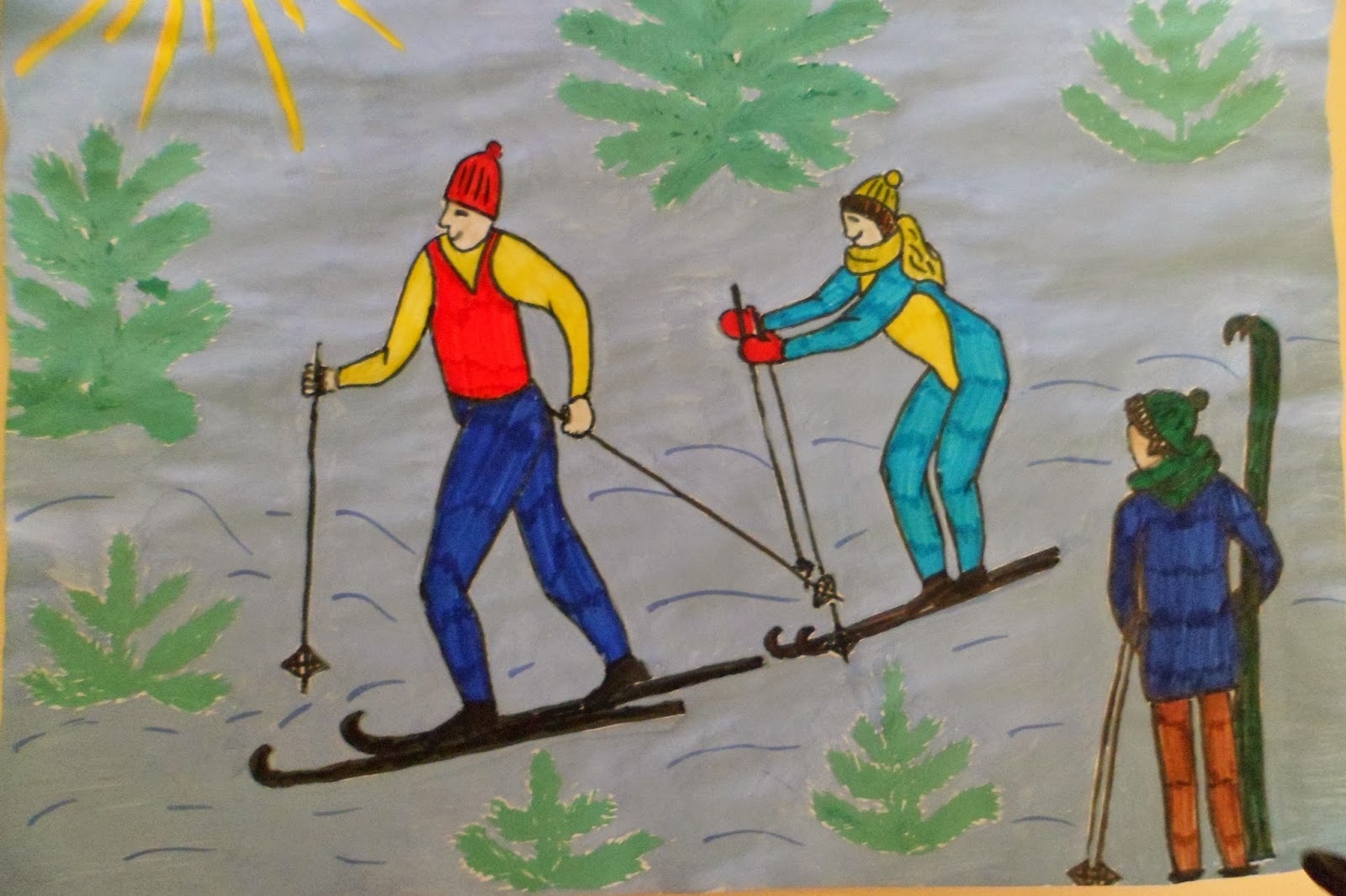 Спорт в моей семье рисунок карандашом