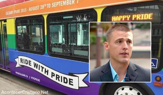 Bus con publicidad fiesta gay