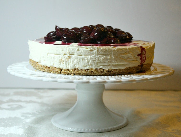 Vanilla Clouds and Lemon Drops Cherry & Amaretto Cheesecake