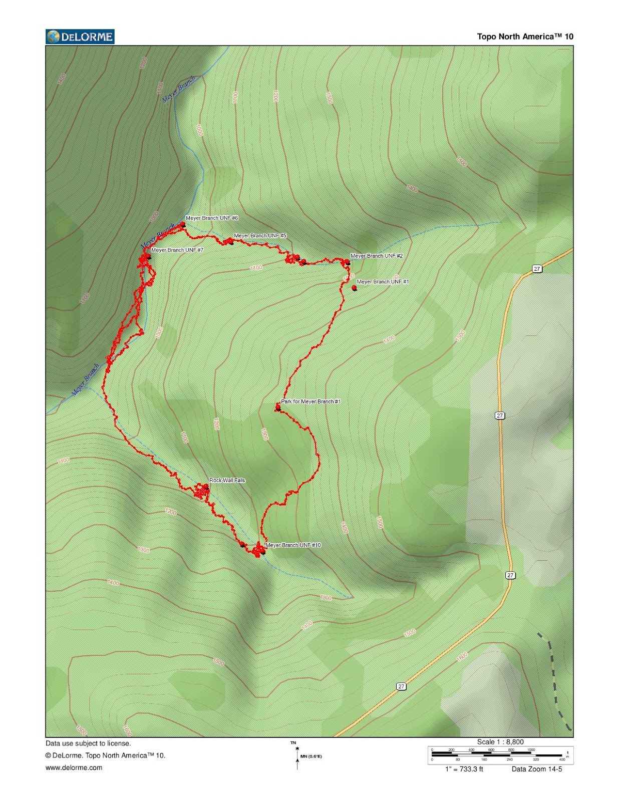 Rick's Hiking Blog Meyer Branch Waterfalls, Ozarks north of Hector
