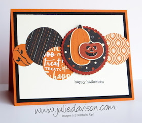 Stampin' Up! Spooky Night Designer Paper + Teeny Tiny Wishes Halloween Circles Card ~ 2017 Holiday Catalog ~ www.juliedavison.com