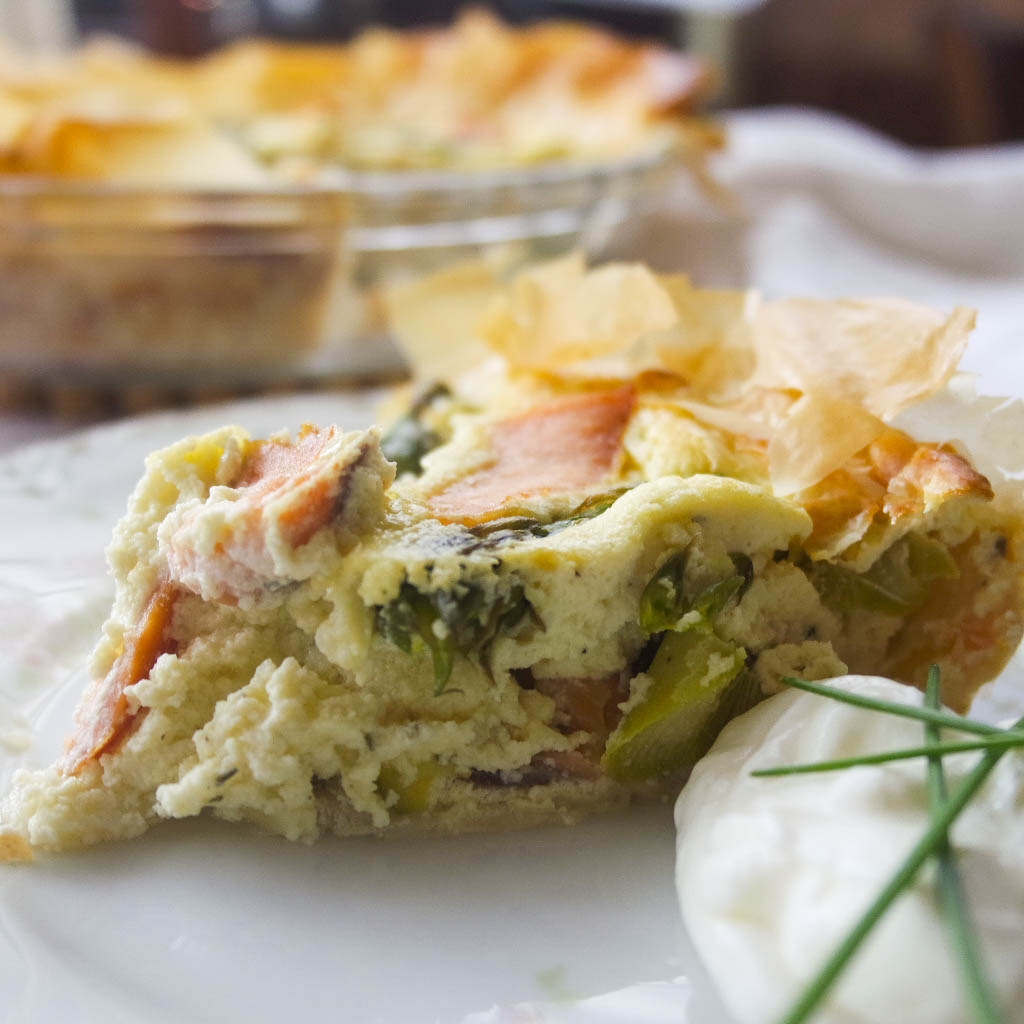 A Table At Robert Ridge Herbed Asparagus and Smoked Salmon Quiche