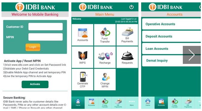 idbi bank mobile banking app