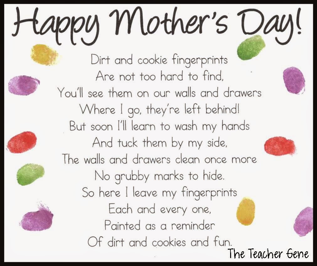 Classroom Freebies Too: Mother's Day Handprint Poem