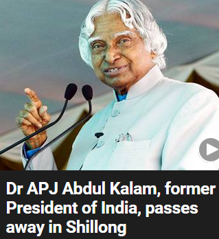 abdul kalam apj lessons life 27th died july today shillong scientist collapsed passed eminent speech former president away monday dr