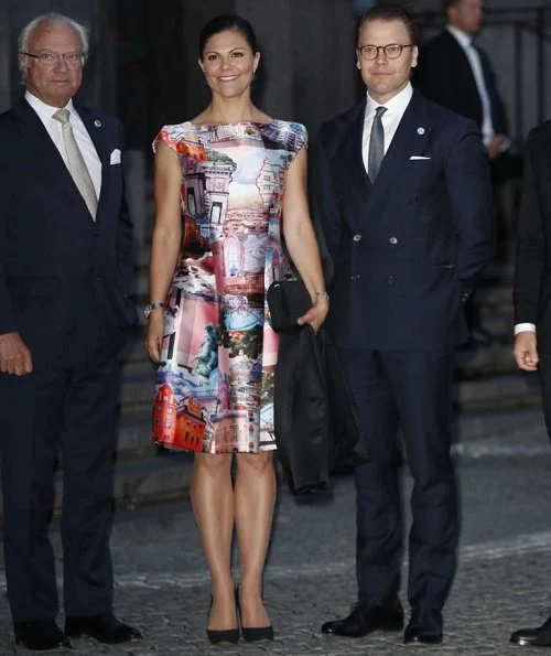 Princess Victoria wore Camilla Thulin dress, Princess Madeline wore By Malina Elsa fur jacket and Christian Louboutin pumps