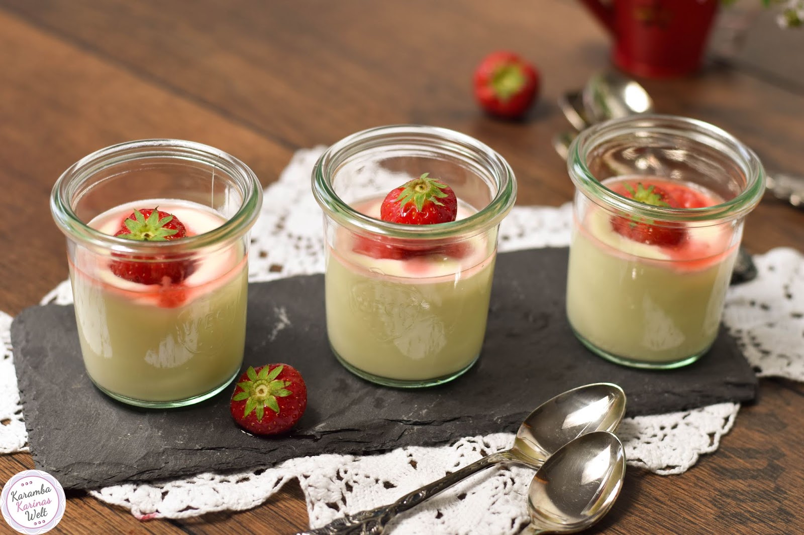 KarambaKarina&amp;#39;s Welt: Vanillepudding-Quark-Creme mit Erdbeeren