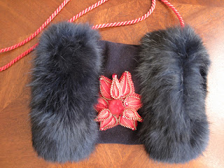 Handwarmer, muff with zipper aplication