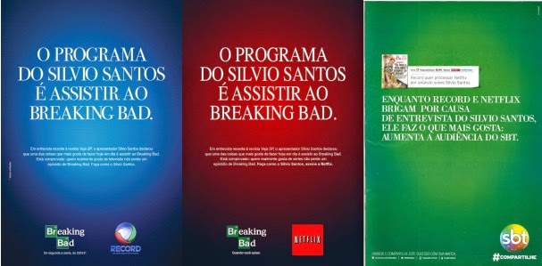 Propaganda da Netflix pegando carona na recomendação do Sílvio Santos ao serviço.