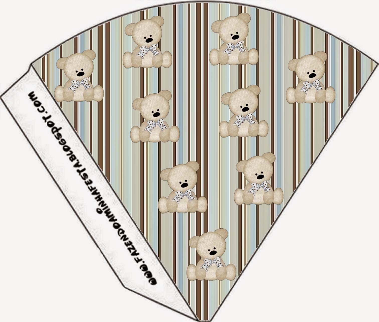 Teddy Bear Family: Free Party Printables. Teddy Bear Family, Free Printable Cones.