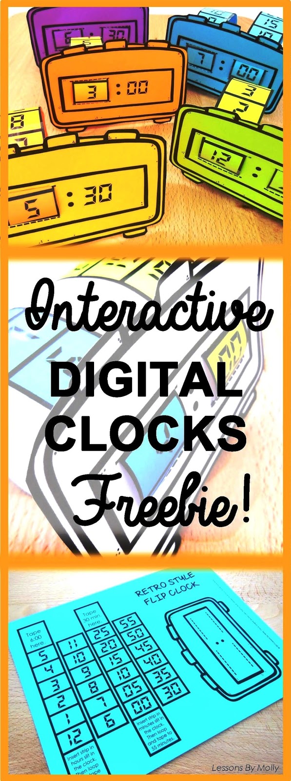 Lessons by Molly Interactive Digital Flip Clocks for Children