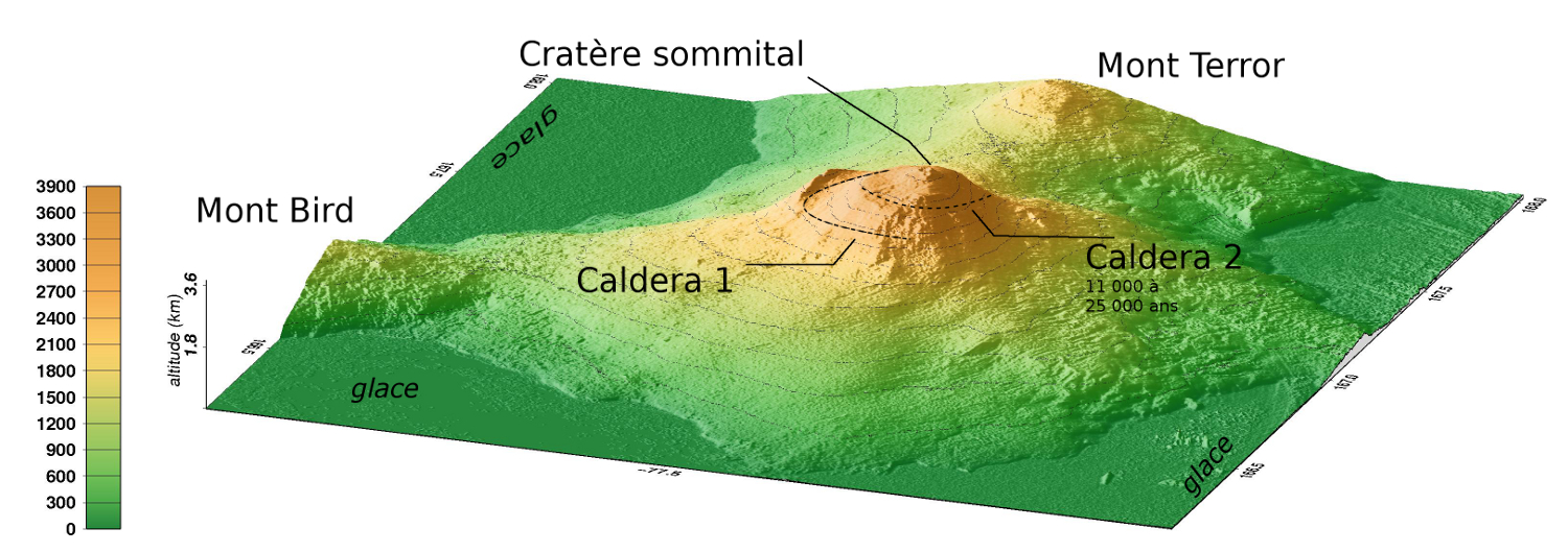 Modèle numérique de Terrain du volcan Erebus