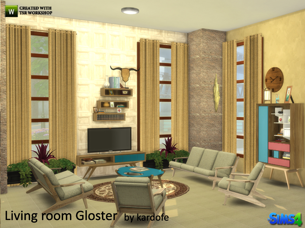 Sims 4 Kardofe Living Room Gloster Rug