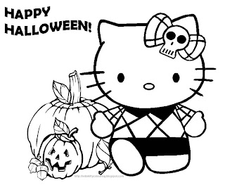 Hello Kitty Halloween coloring page