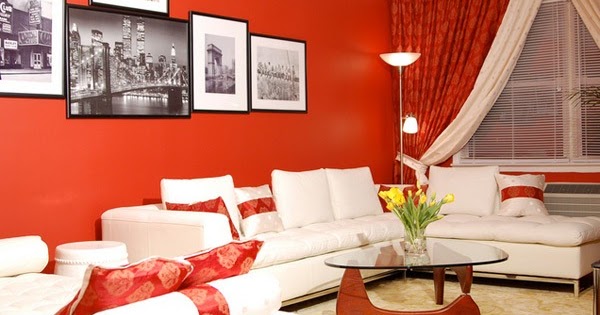 Desain Rumah Penggunaan Warna  Merah  di Ruang Tamu  Minimalis 