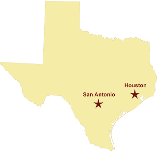 Map of San Antonio Location in TX