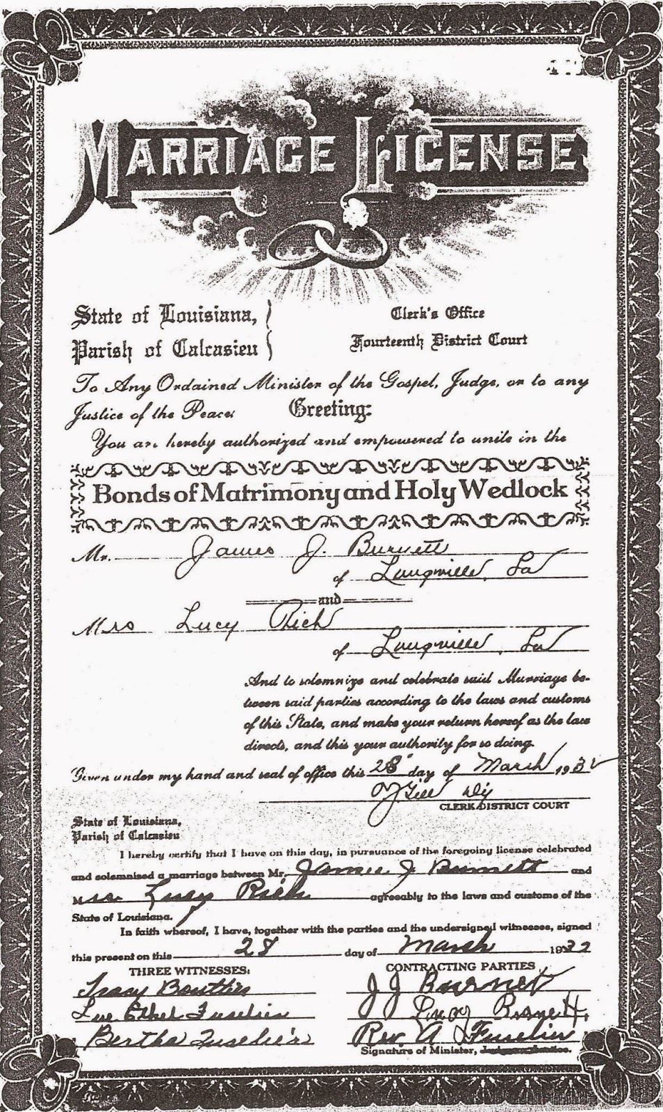 Burnett Family Genealogy: James Jefferson Burnett and Lucy Rich