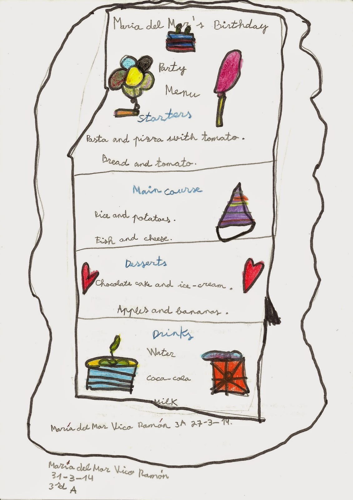 I Love English PARTY MENU 3rd Primary I Love English PARTY MENU 3rd Primary