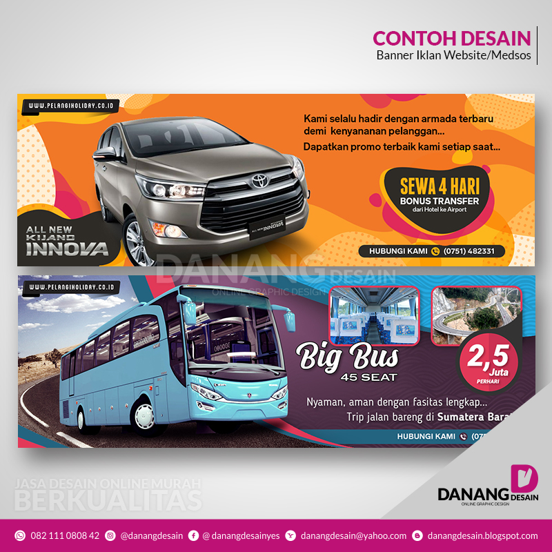 Contoh Desain Spanduk Banner/Iklan Website/Medsos Rental