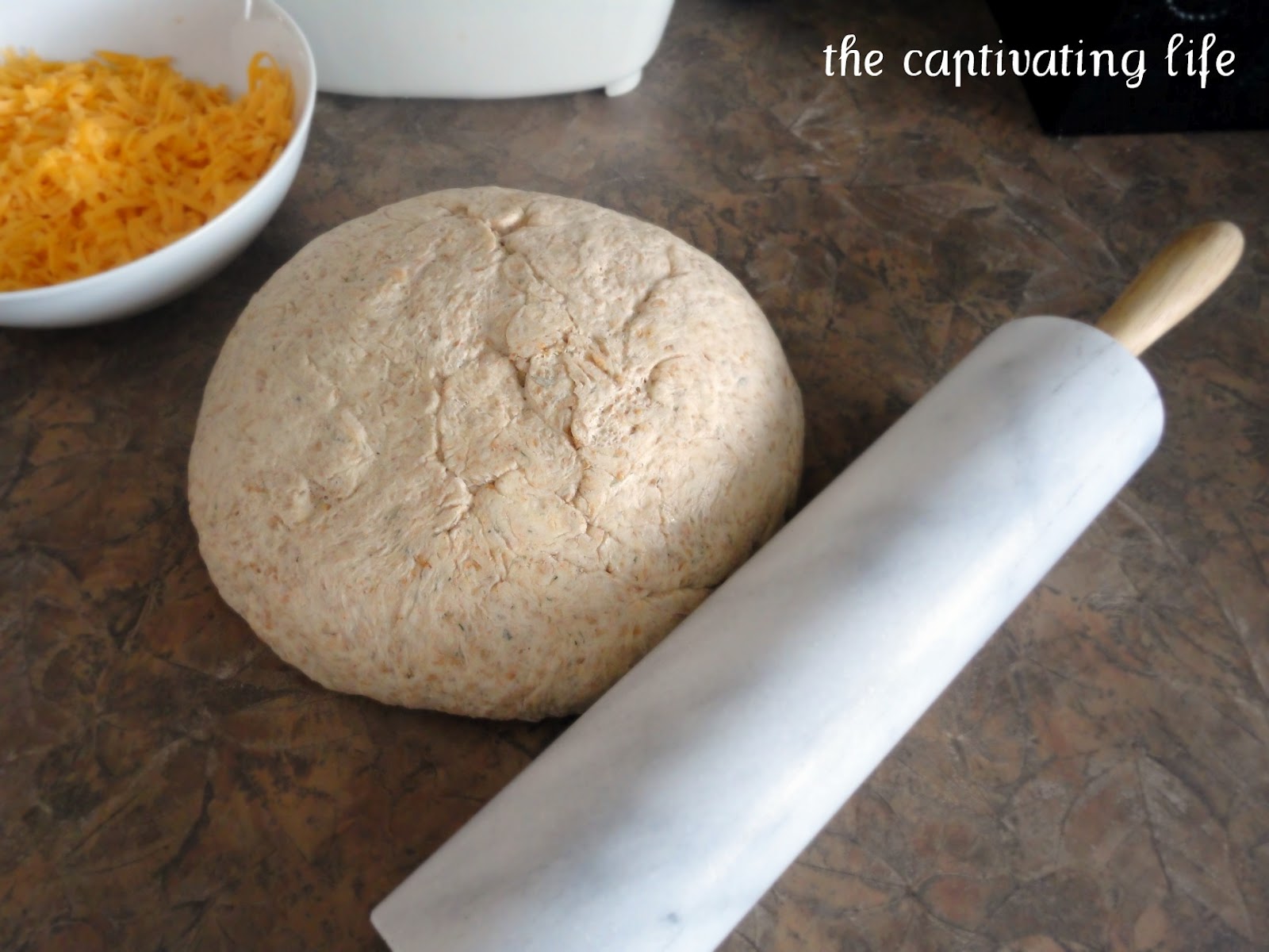 The Captivating Life Cheddar, Jalapeno and Dill PullApart Bread