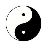 Black and white yin yang symbol