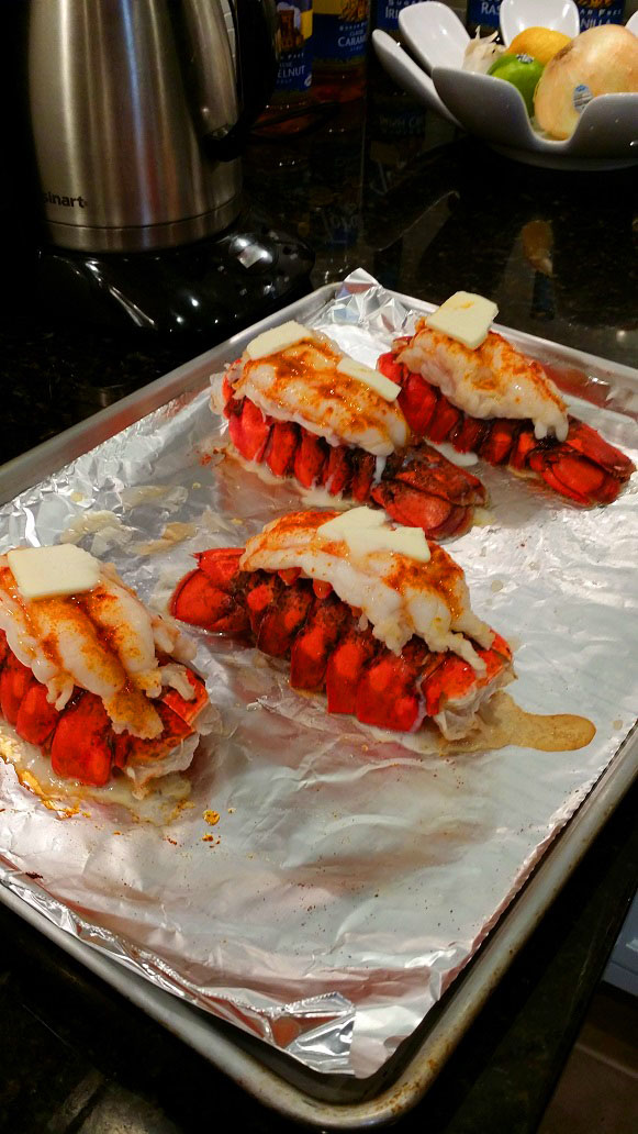 Just The Right Size Roasted Piggy Back Lobster Tails