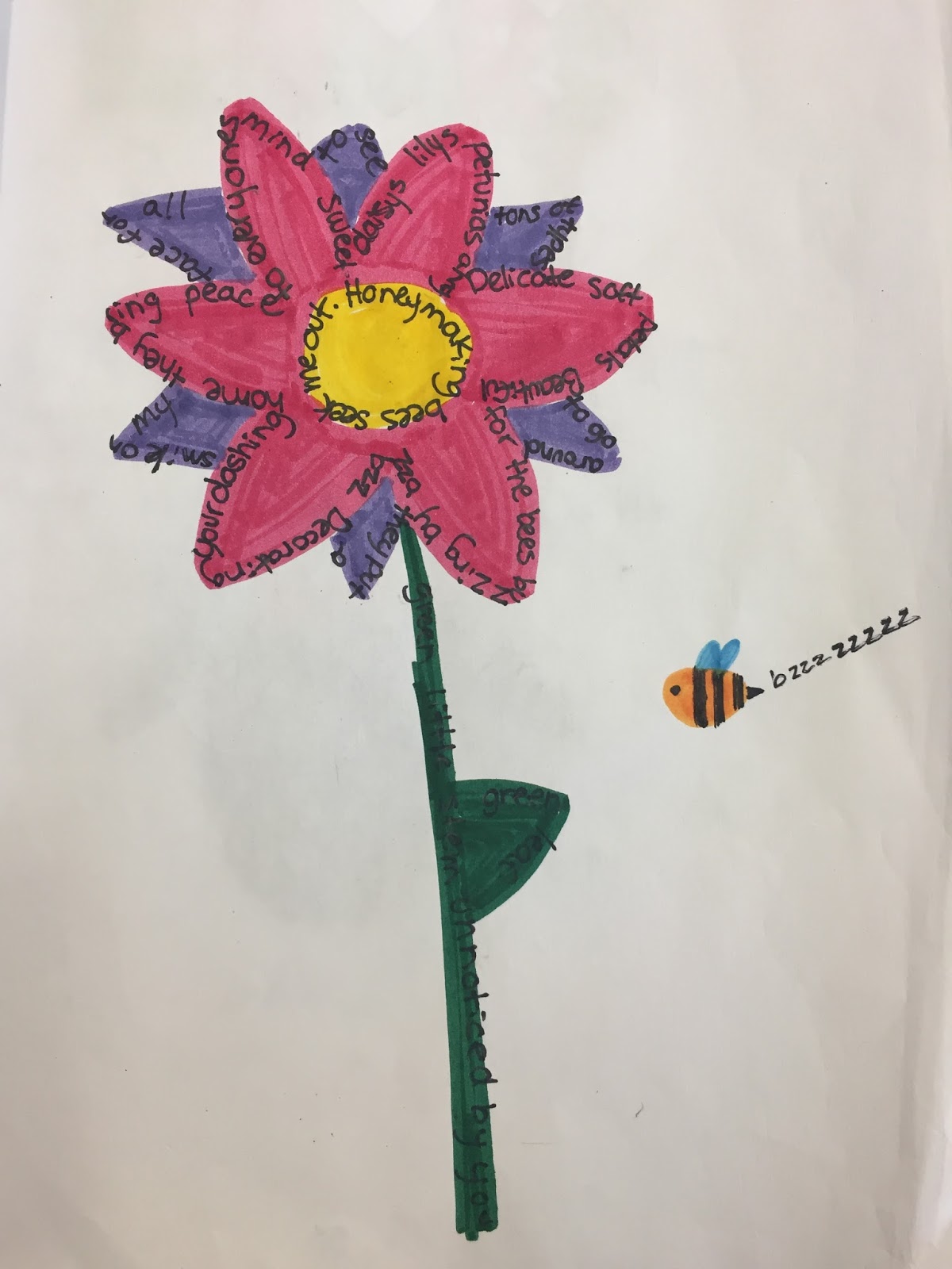 flower in concrete poem