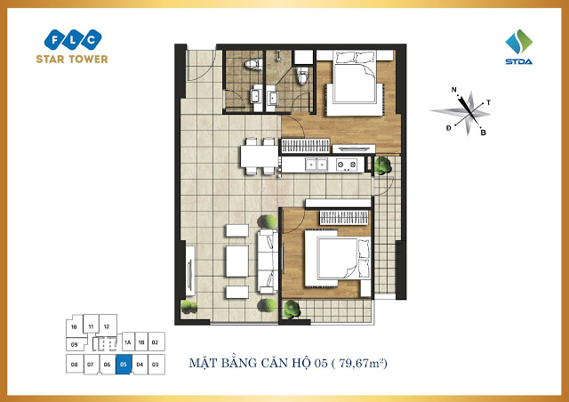 Căn hộ FLC Star Tower số 05, diện tích 79,67m2