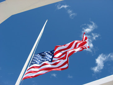 American Flag on the Pearl Harbor Memorial