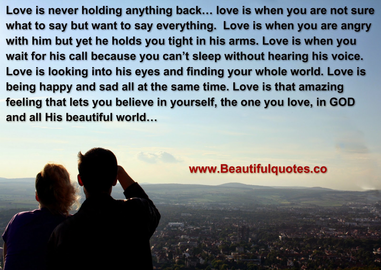 Love Is Never Holding Anything Back