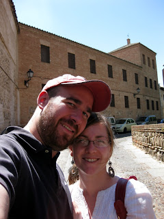 Audrey and I on a street in Toledo.
