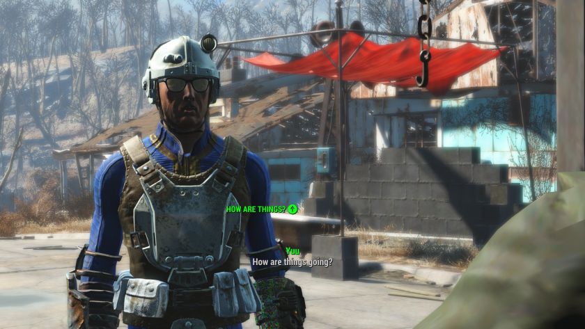 Fallout 4 バグでpip Boyの腕に巻く部分が虹色モザイクになった