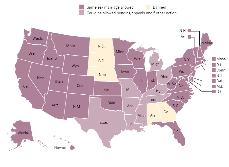 What States Allow Same Sex Marriages 76