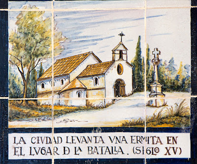 La construcción de la ermita en azulejos de La Cartuja