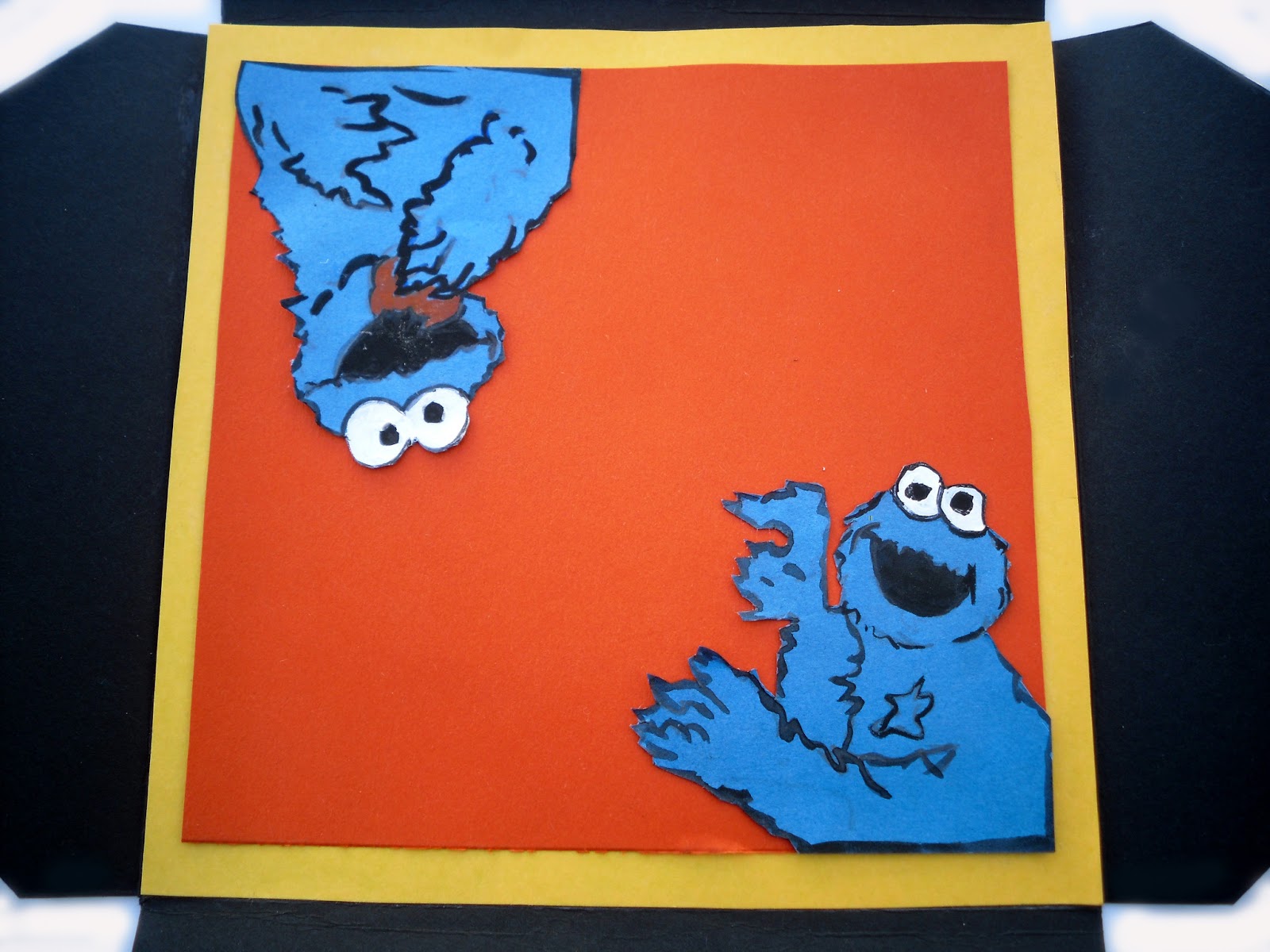 The Blooming Orchids: TUTORIAL: Cookie Monster & Elmo envelope card