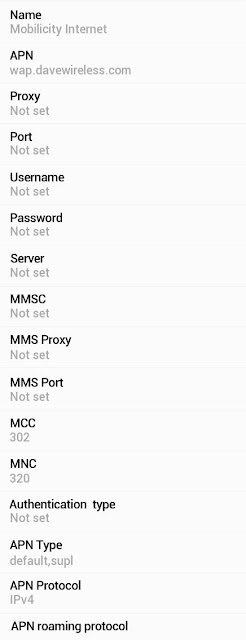 Mobilicity APN Settings for Android / HTC 